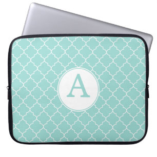 Aqua Lace Monogram laptophoes Laptop Sleeve