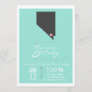 Aqua Las Vegas, Nevada Wedding Invitation Kaart