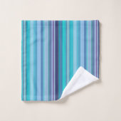 Aqua, Lavender en Blue Stripes Bad Handdoek (Wasdoekje)