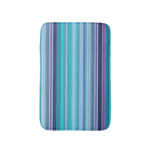 Aqua, Lavender en Blue Stripes Badmat (Voorkant Verticaal)