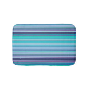 Aqua, Lavender en Blue Stripes Badmat
