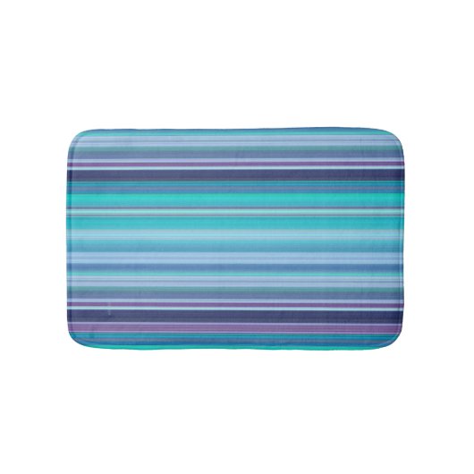 Aqua, Lavender en Blue Stripes Badmat (Voorkant)