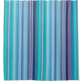 Aqua, Lavender en Blue Stripes Douchegordijn