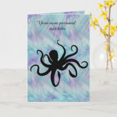 Aqua Lavender Octopus Elke Occasie Wenskaart Kaart (Gele Bloem)