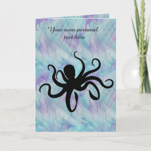 Aqua Lavender Octopus Elke Occasie Wenskaart Kaart