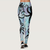 Aqua Lavender Octopus Silhouette Leggings (Achterkant)