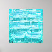 Aqua Layered Ocean Abstract – Modern Turquoise  Canvas Afdruk (Voorkant)