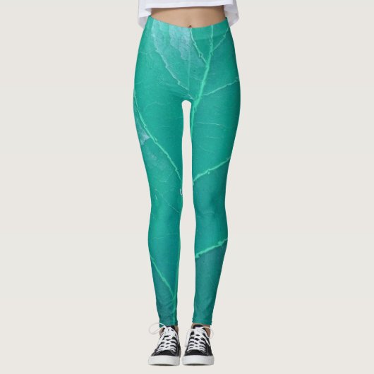 Aqua Leaf Leggings (Voorkant)