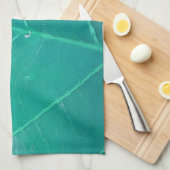 Aqua Leaf Theedoek (Quarter Fold)