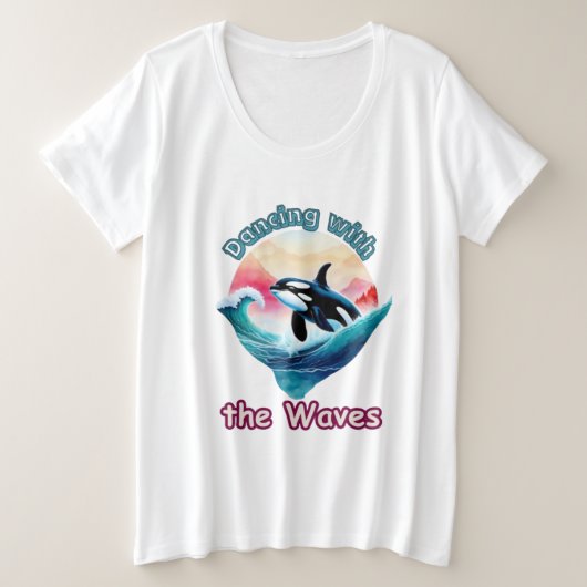 Aqua Leap: Happy Orca in Motion Grote Maat T-shirt (Design voorkant)