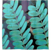 Aqua Leaves Douchegordijn (Voorkant)
