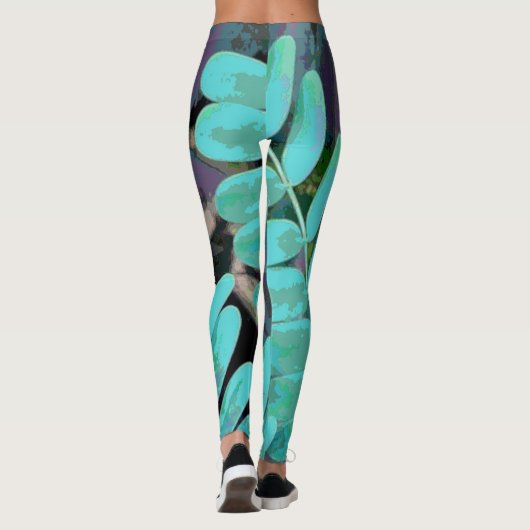 Aqua Leaves Leggings (Achterkant)