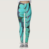 Aqua Leaves Leggings (Voorkant)