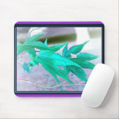 Aqua Leaves - Mousepad Muismat (Met muis)
