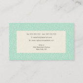 Aqua Leaves Pattern Hair Stylist Sjabloon Visitekaartje (Achterkant)