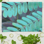 Aqua Leaves Theedoek (Gevouwen)