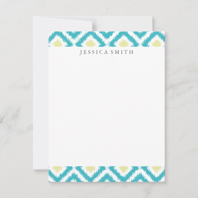 Aqua Lemon Diamonds Ikat Pattern (Voorkant)