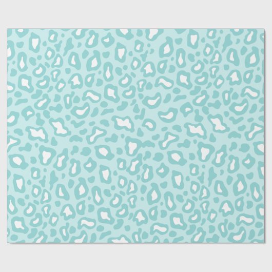 Aqua Leopard-inpakpapier Cadeaupapier (Vlak)