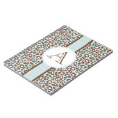 Aqua Leopard Monogram Journal Notitieboek Cadeau (Linkerzijde)