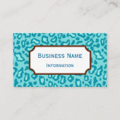 Aqua Leopard Pattern Visitekaartje (Voorkant)