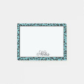 Aqua Leopard Print Post-it® Notes (Voorkant)