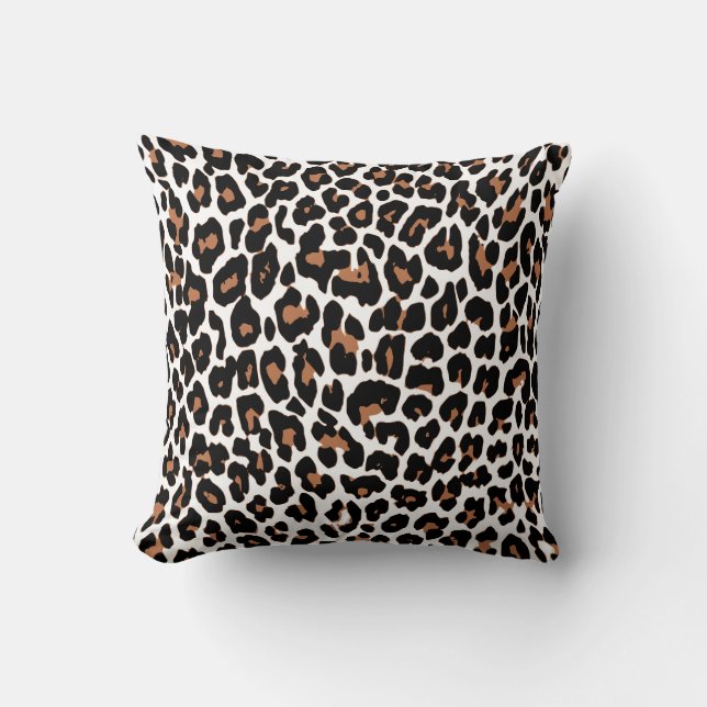 Aqua Leopard White Kussen (Voorkant)