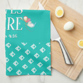 Aqua | LEVENDE LEVENS HIER | Stijlvol Theedoek (Quarter Fold)