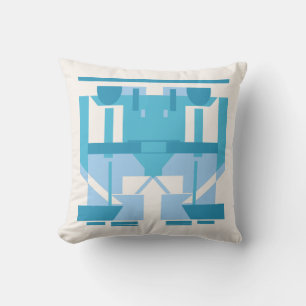 Aqua Lichtblauw Turquoise Wit Abstract Mozaïek Kussen
