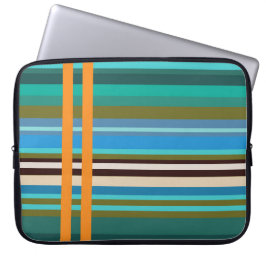 Aqua Life Stripes Neopreen laptophoes 15 inch Laptop Sleeve