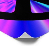 Aqua Light-Show met vredessymbool Poster (Hoek)