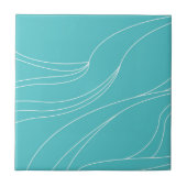 Aqua Lijn Golven Modern Minimalistisch Abstract Tegeltje (Voorkant)