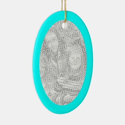 Aqua Lijst Ovaal Ornament (Rechts)