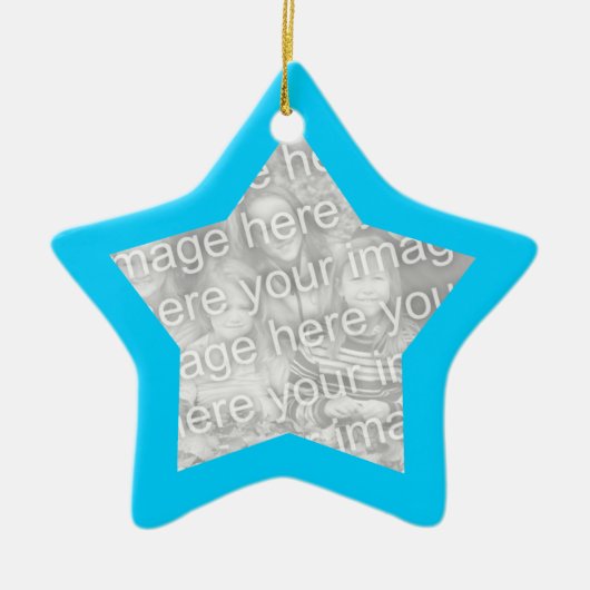 Aqua Lijst Star Ornament (Voorkant)