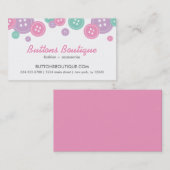 Aqua Lila & Roze Schattigee Buttonnen Grens Visitekaartje (Voorkant / Achterkant)