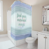 Aqua Lila Waterverf Waves Zeemeermin Douchegordijn (In situ)