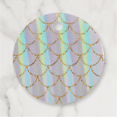 Aqua Lilac Mermaid Tail Coastal Charm Bedankjes Labels (Achterkant)