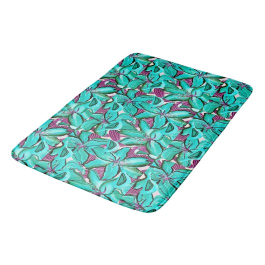 Aqua Lilies Bath Mat (Gekanteld)
