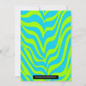 Aqua & Lime Green Zebra Invitation Kaart (Achterkant)