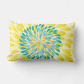 Aqua Limoen en Geel Moderne Bloem Pillow Kussen (Voorkant)