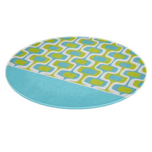 Aqua Limoen White Mid Century Mod Retro Patter Snijplank (Hoek)