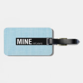 Aqua linnen-textuur mijn niet van jou Bagagelabels (Achterkant horizontaal)