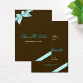 Aqua lint bruiloft Bewaar de datum MiniCard Visitekaartje (Bureau)