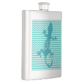 Aqua Lizard Aqua White Chevron Stripe Kolf Flacon (Rechts)