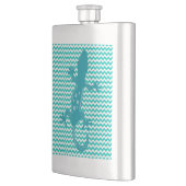 Aqua Lizard Aqua White Chevron Stripe Kolf Flacon (Links)