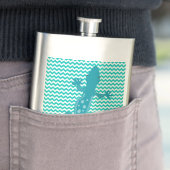 Aqua Lizard Aqua White Chevron Stripe Kolf Flacon (Voorbeeld)