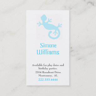 Aqua Lizard Children Calling Card Contactkaartje