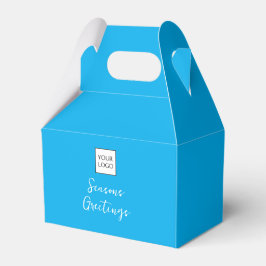 Aqua Logo Tekst Promotionele Zakelijke Verpakkinge Bedankdoosjes