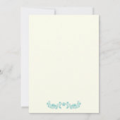 Aqua loof initialen bruiloft verlovingsfeest kaart (Achterkant)