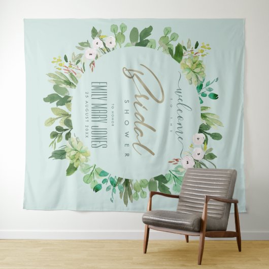 AQUA LOOFWERK WATERVERF  BRUIDSSCHERM WELKOM WANDKLEED (In Situ (horizontaal))