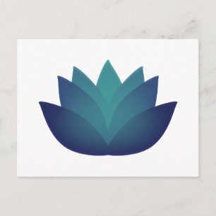 Aqua Lotus Flower Illustration Feestdagenkaart